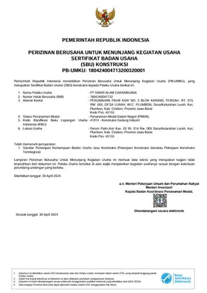 Perizinan Usaha Untuk Menunjang Kegiatan Usaha - Sinar Alam Cakrabuana